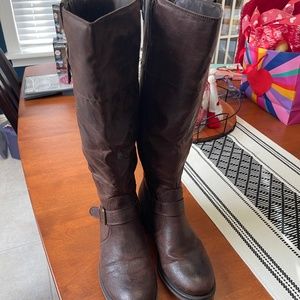 BareTraps Sherwood 2 Knee High Riding Boots in Dark Brown Women's 11 M Wide Cal